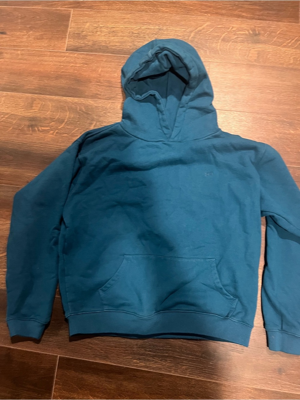 SET Active 100% Cotton Pullover Hoodie in Scuba Teal - Size M